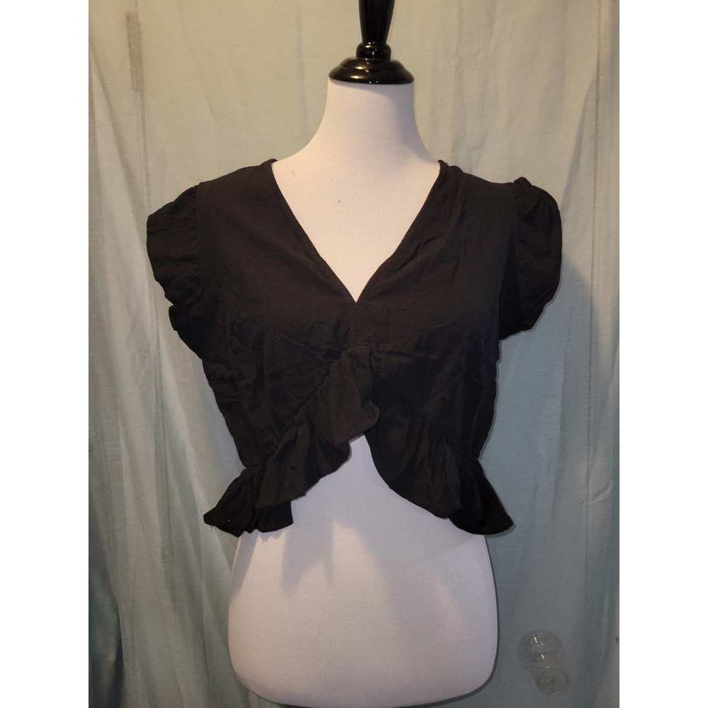Black crop top large